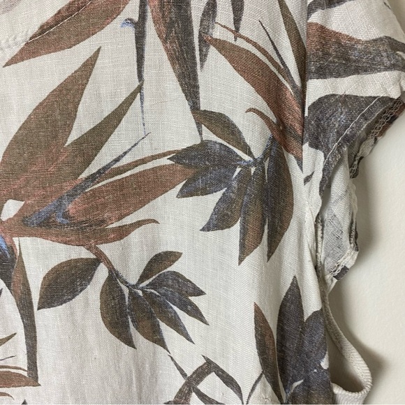 Lungo L’arno Linen Made In Italy Botanical Tropical Print Dress - Picture 5 of 12